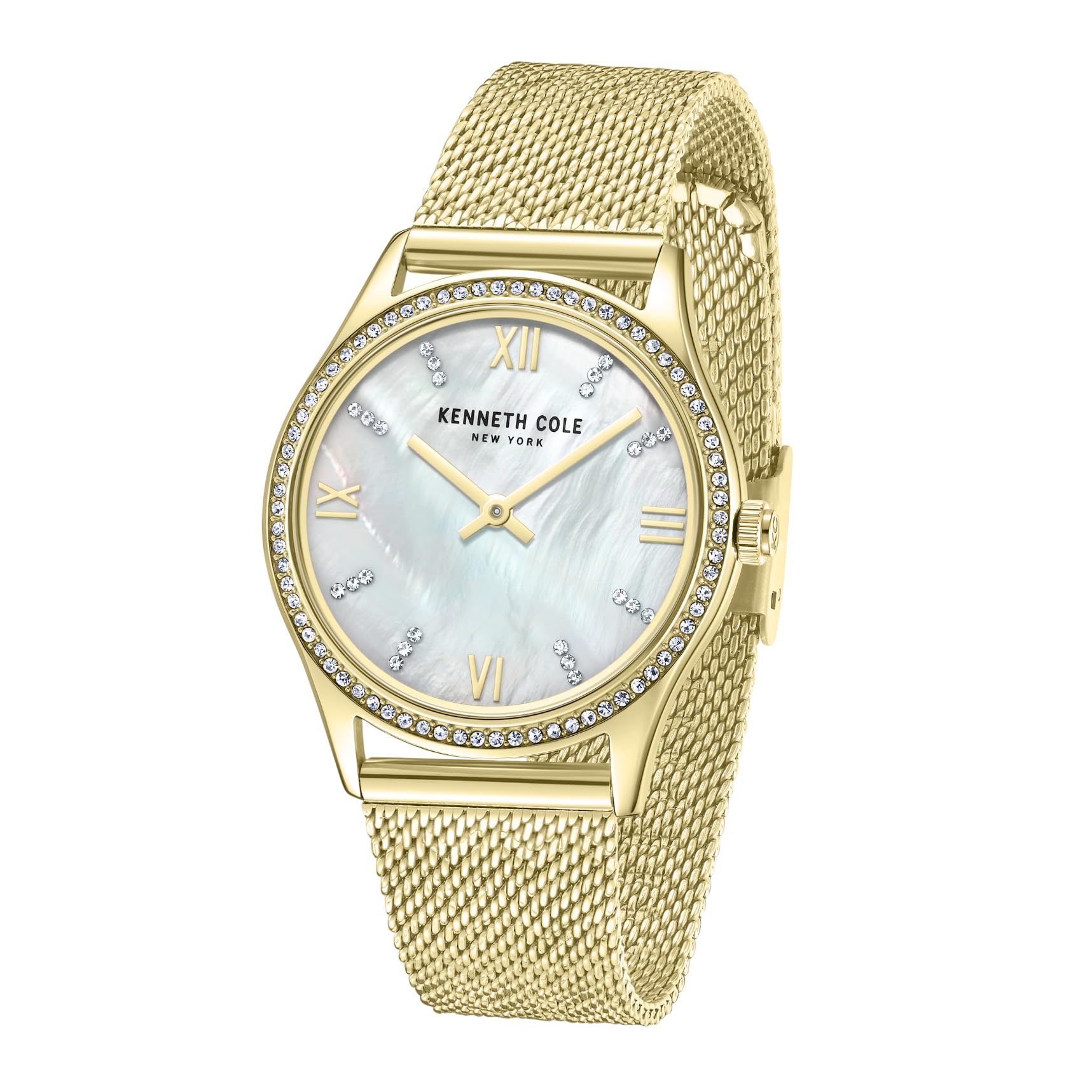 Quartz Analog Mother of Pearl Dial Stainless Steel Strap Watch for Women-image-22