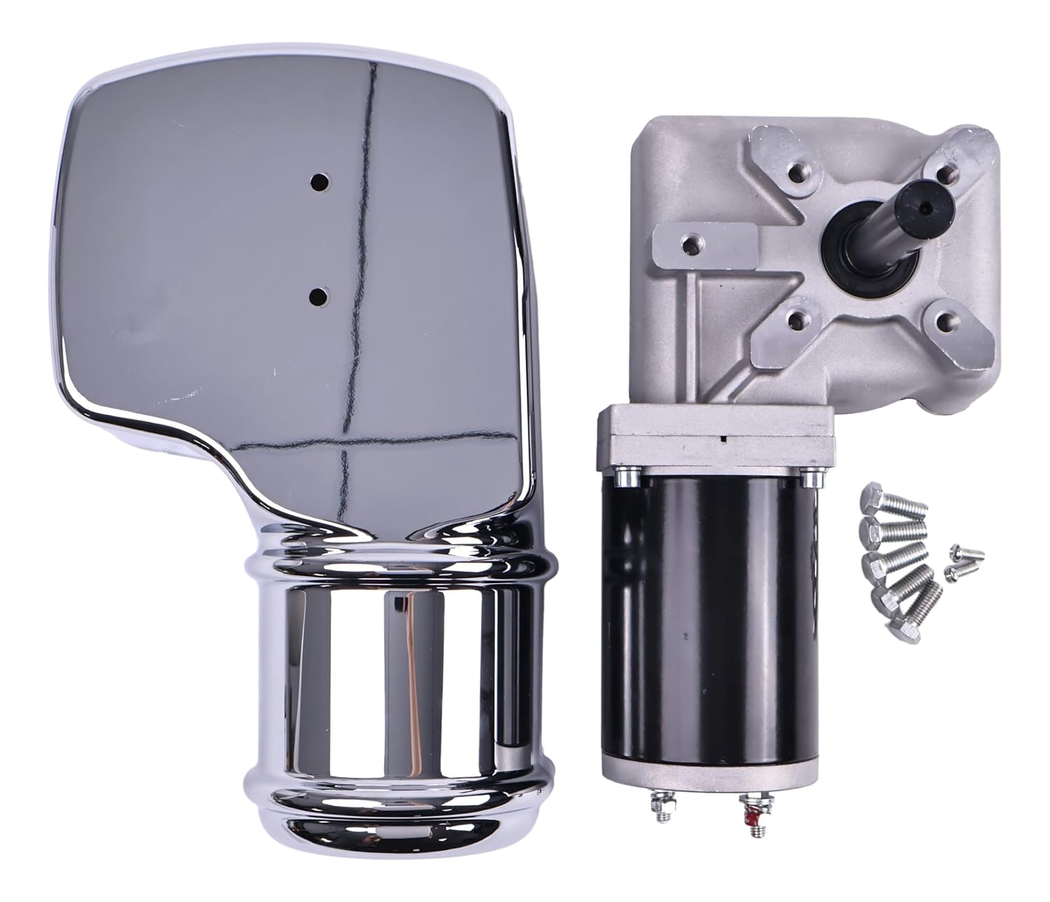 JZGRDN New 60:1 Dump Truck Roll Tarp Motor with Chrome Cover 12V 600 W 33Amps 76 RPM