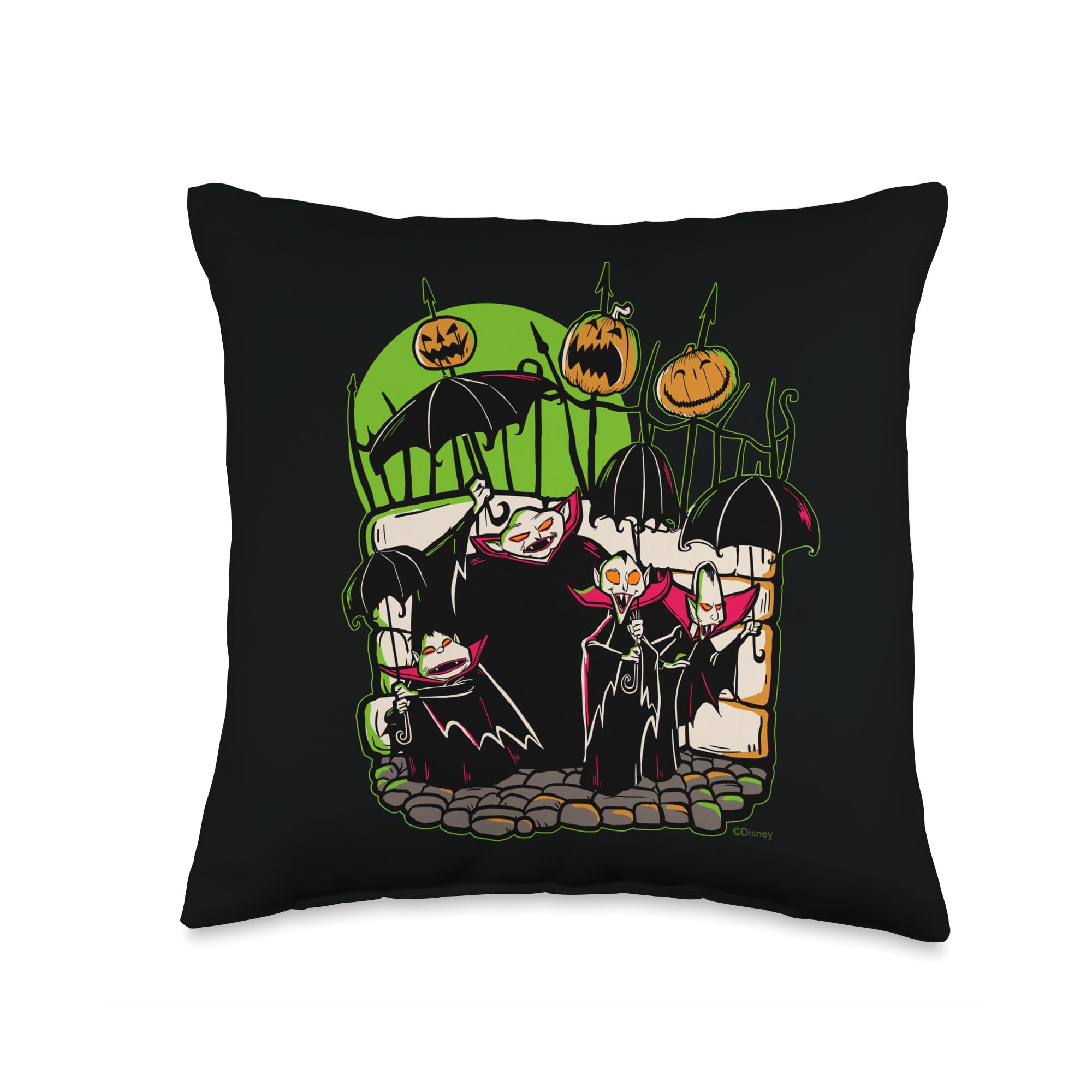 Coussin Disney Nightmare Before Christmas Halloween multicolore 16x16 pour déco salon