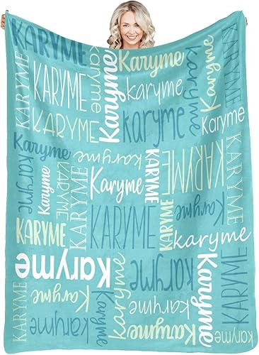 Miniatura 13 de Mantas personalizadas con nombres, regalos para bebés, niñas y niños, manta personalizada de vellón suave y sherpa con nombre para niños y adultos,