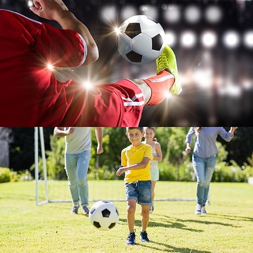 Miniatura 7 de Paquete de 6 pelotas de fútbol clásicas tamaño 5, pelota de entrenamiento de fútbol, práctica de competencia, pelotas de fútbol con bomba de pelota