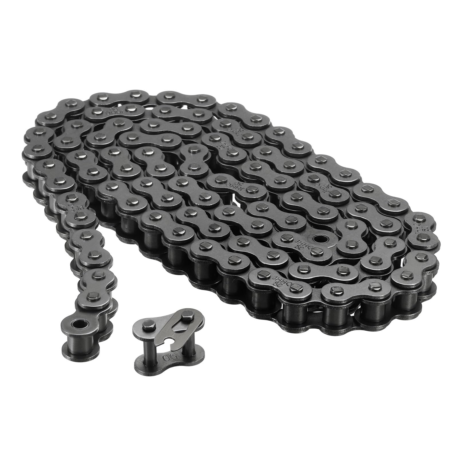 QUARKZMAN #50/10A-1 Catena a Rulli 5 Piedi Passo 5/8" Catene a Rulli Acciaio al Carbonio con Collegamenti Master Gratuiti per Escavatori Trattori, 96 Link