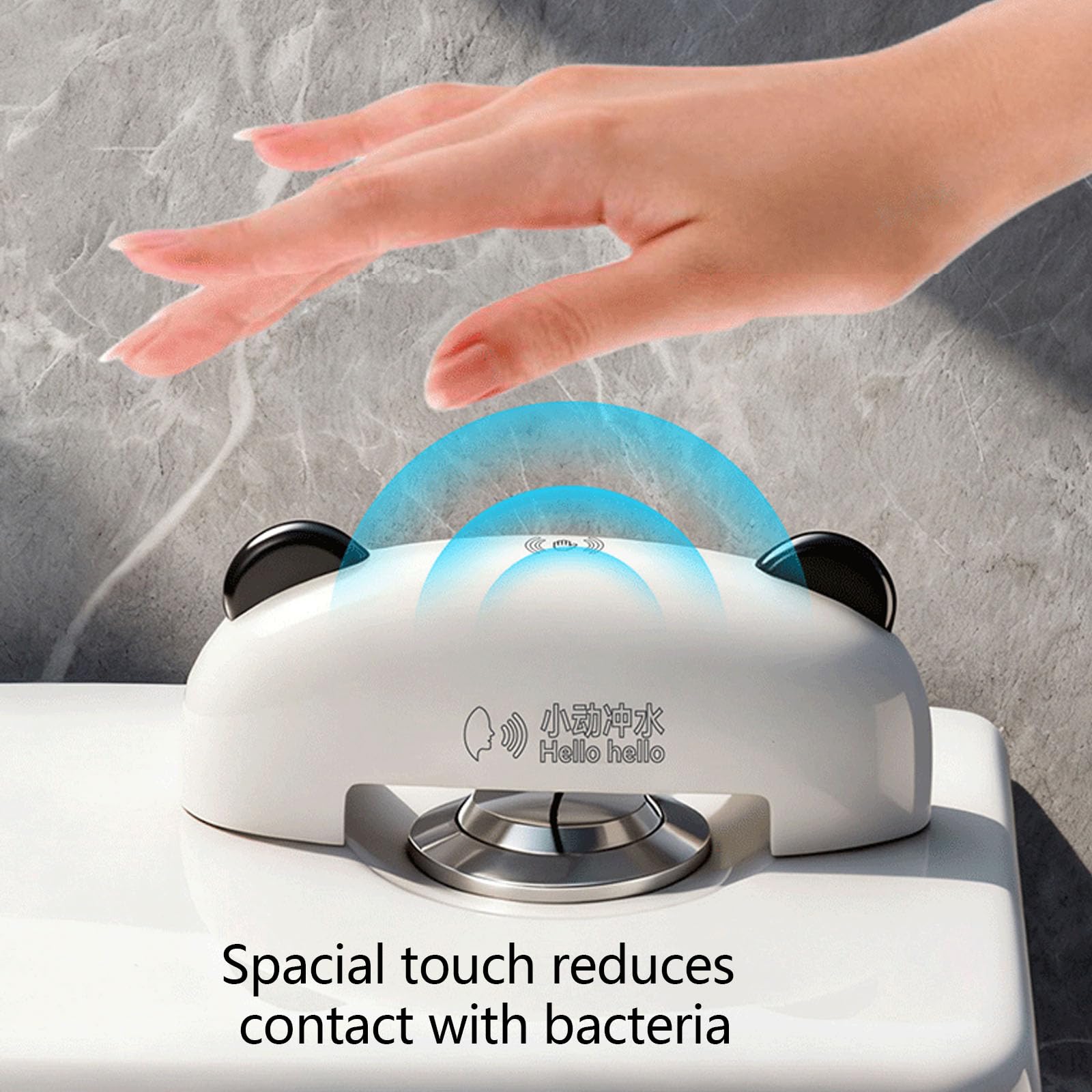 Adattatore automatico per sciacquoni igienici attivati dalla voce 2000 mAh a batteria a risparmio idrico Materiali ABS per bagni moderni Energie Efficiente WC Flushes Adapter