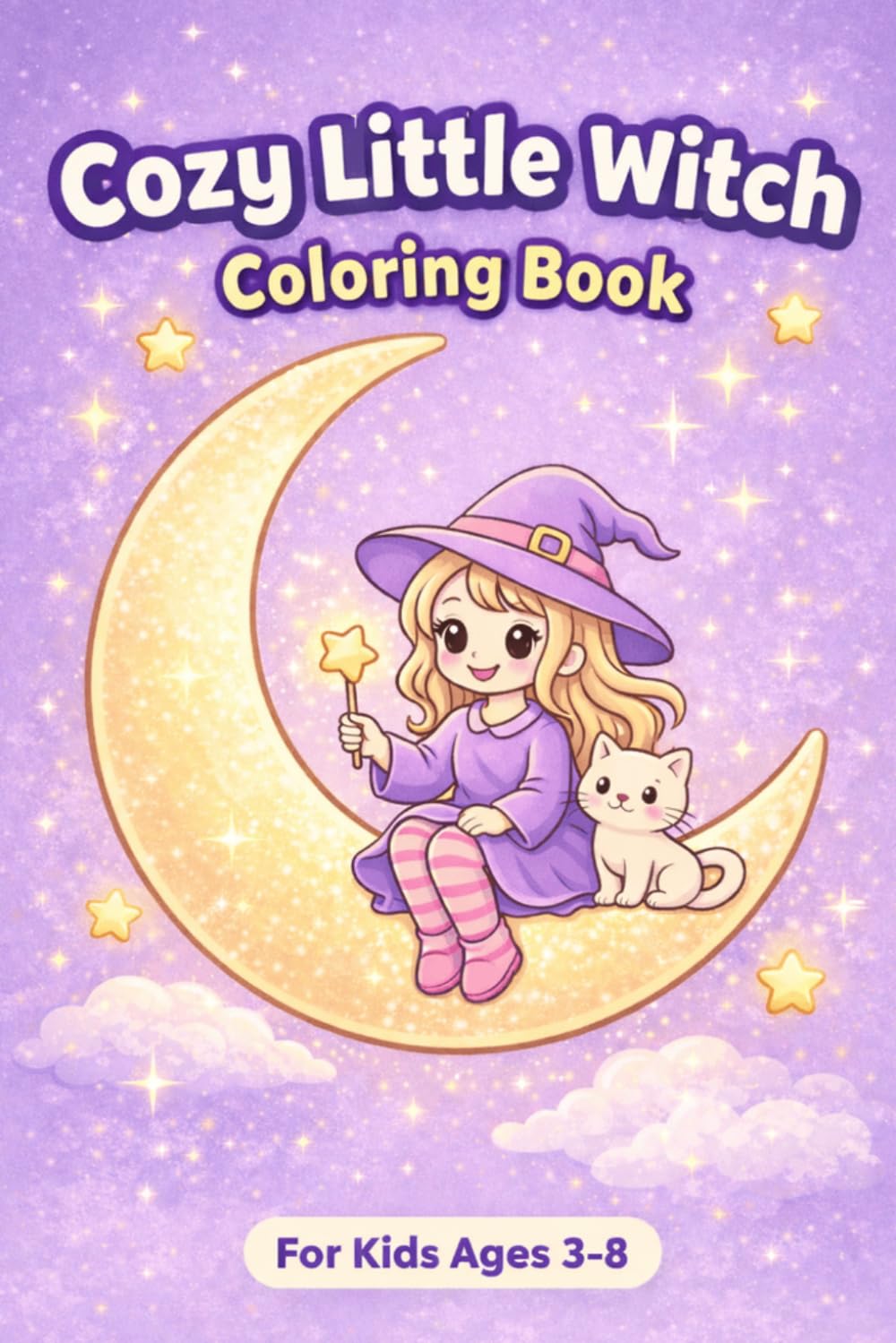 Cozy Little Witch Coloring Book: Cute and Easy Coloring Pages for Kids Ages 3-8 (Cozy Little Witch Coloring Series)