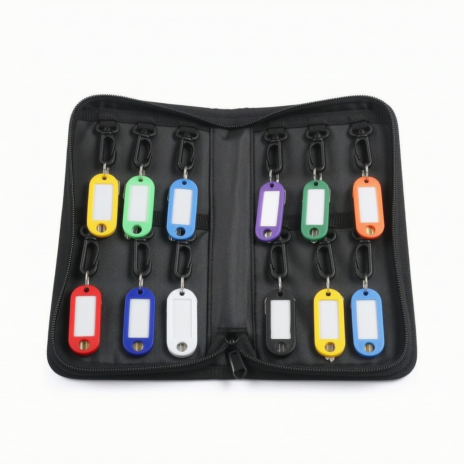 SNAPPSY Portable Key Organizer Case with Handle Compact Zippered Key Case Multi-Hook Lightweight for Property Managers, Landlords, Homeowners, Office, Home Storage, Black 12 Key-picture-31
