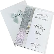 Granddaughter & Grandson-in-Law Wedding Day Card - Personalised Greeting Card, Congratulations Gift - A5 Card - Various Designs to Choose (Luxury Bow - Granddaughter & GSIL)