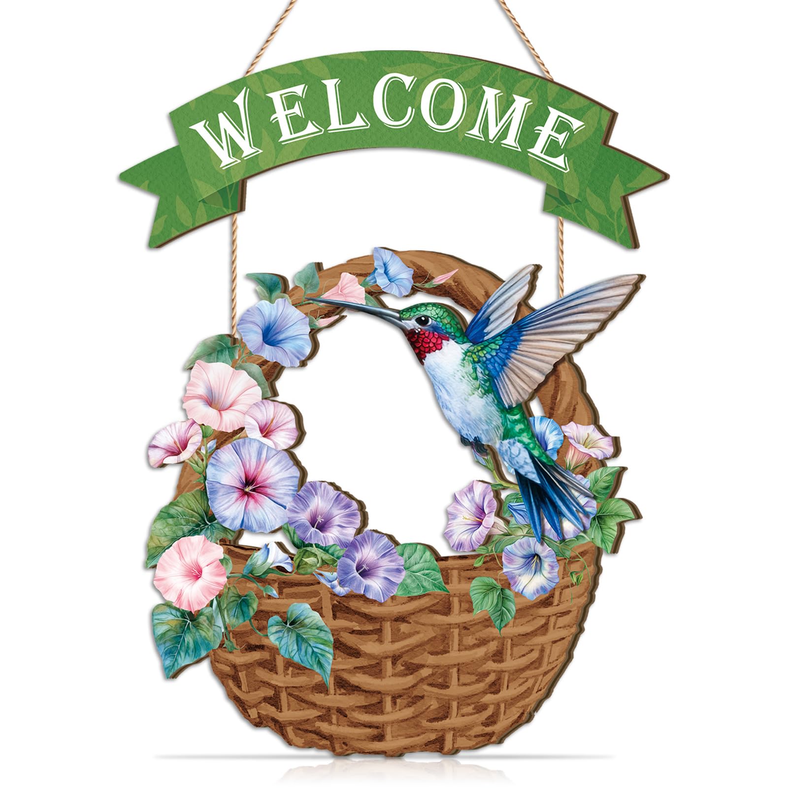 TOARTi Funny Garden Sign for Outside,Flower Basket Gardening Gifts for Women Men,Birds Welcome Wall Art Rustic Outdoor Yard Decor for Patio, Lawn, Housewarming,Gardener’s Gift