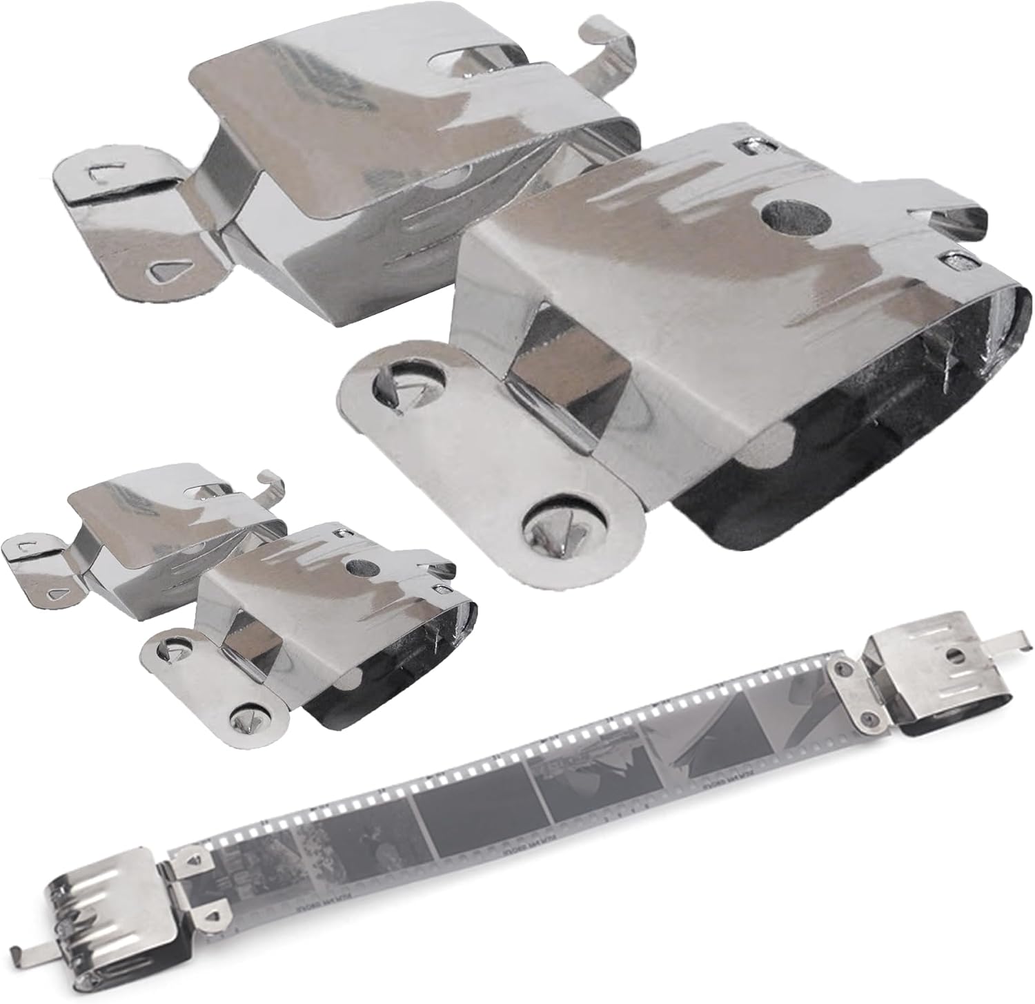 4xPCS Stainless Steel Film Clips, with Lead Block Make Film Straight for 135 35mm 120 B&W Negatives Film Air-Dry Darkroom Processing Equipment