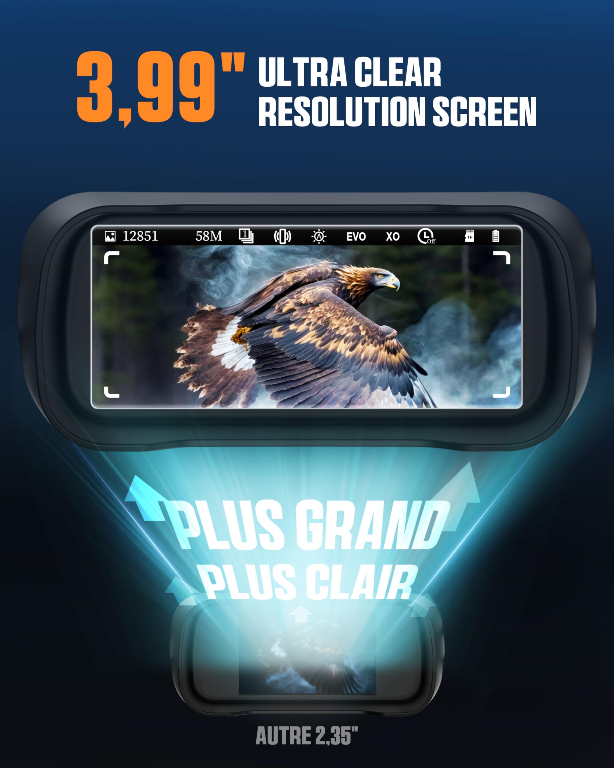 CIGMAN Jumelles Vision Nocturne 4K, Lunettes Infrarouges avec Zoom 5X et Batterie 5000 mAh, Observation jusqu'à 600m, Grand Écran HD 4", Objectif f/1.0 pour la Chasse et Sécurité
