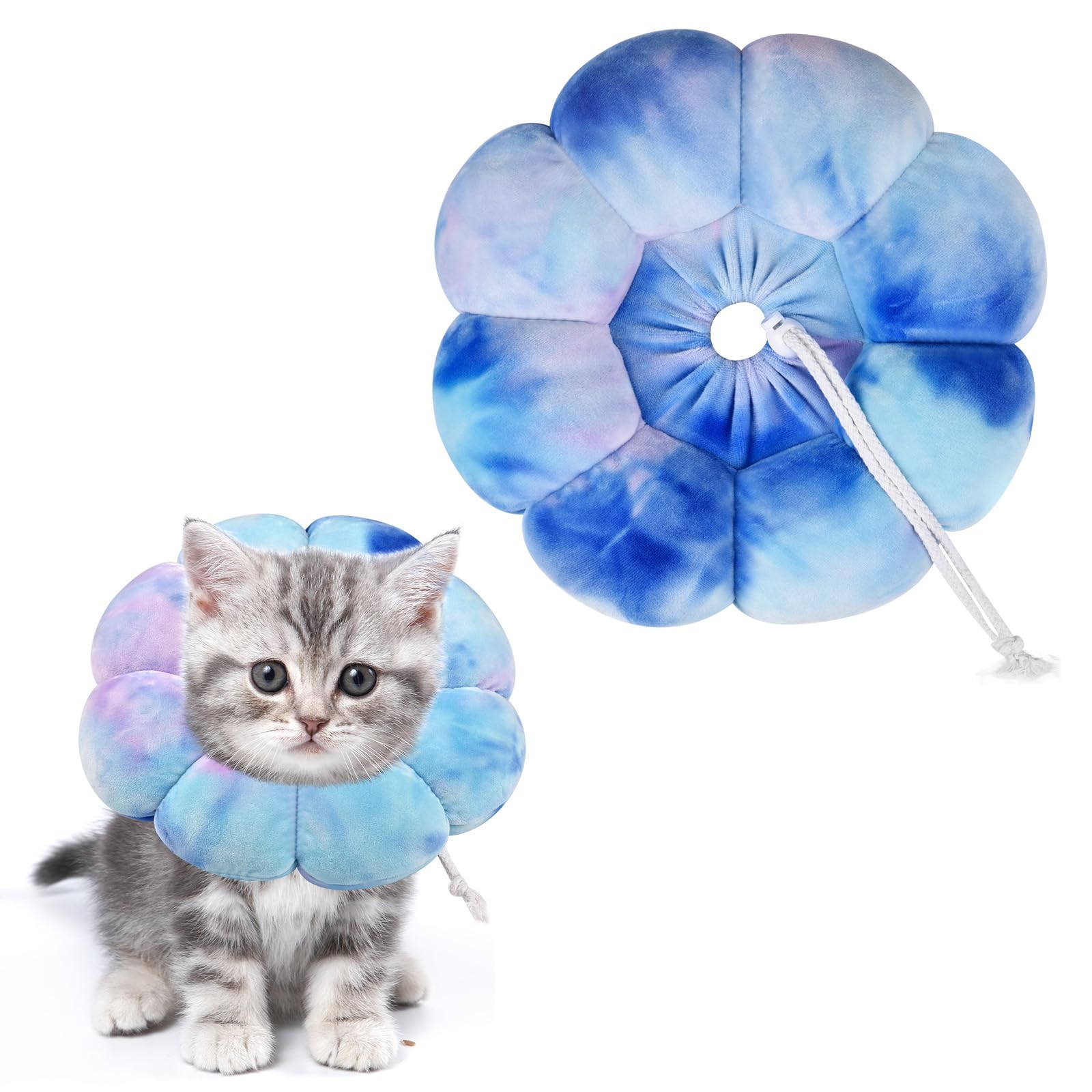 Adjustable Dog Cone Collar, Soft Dog Elizabethan Collar Recovery E Collar After Surgery, Recovery E-Collar for Kittens/Puppies and Cats Recovery