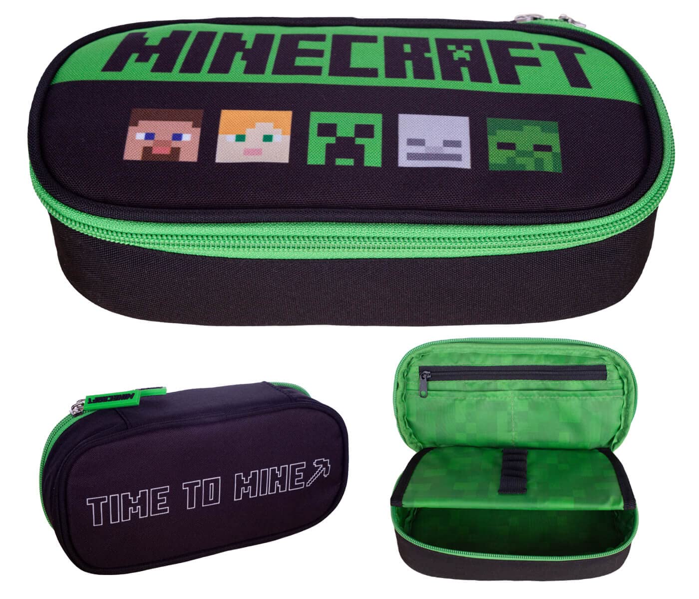 Astuccio Scuola Minecraft Ufficiale - Ovale, 22x7x9.5cm, Con Divisorio E Zip - Ideale Per Cancelleria - Franco Cosimo Panini - Foto 13