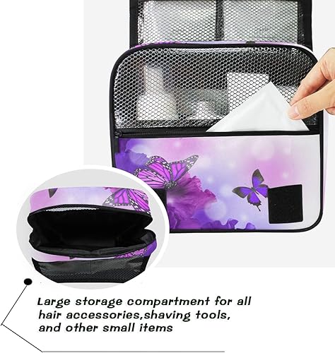 Miniatura 5 de ALAZA Neceser colgante de viaje, bolsa de cosméticos multifunción para cosméticos, bolsa de maquillaje portátil con gancho, bolsa organizadora