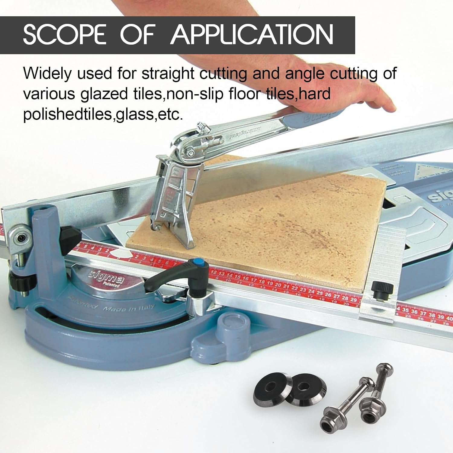 12MM Tile Cutter Scoring Wheel Compatible with Sigma 14A, 2 Pack | Replacement Cutting Wheel for Pull Handle Tile Cutters, Designed for Ceramic, Porcelain and Glass Tile Cutting Applications