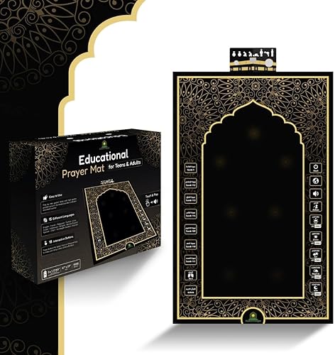 Tapete educativo de oración para adolescentes y adultos  Alfombra interactiva de oración inteligente  Guía de Salah paso a paso, indicador de