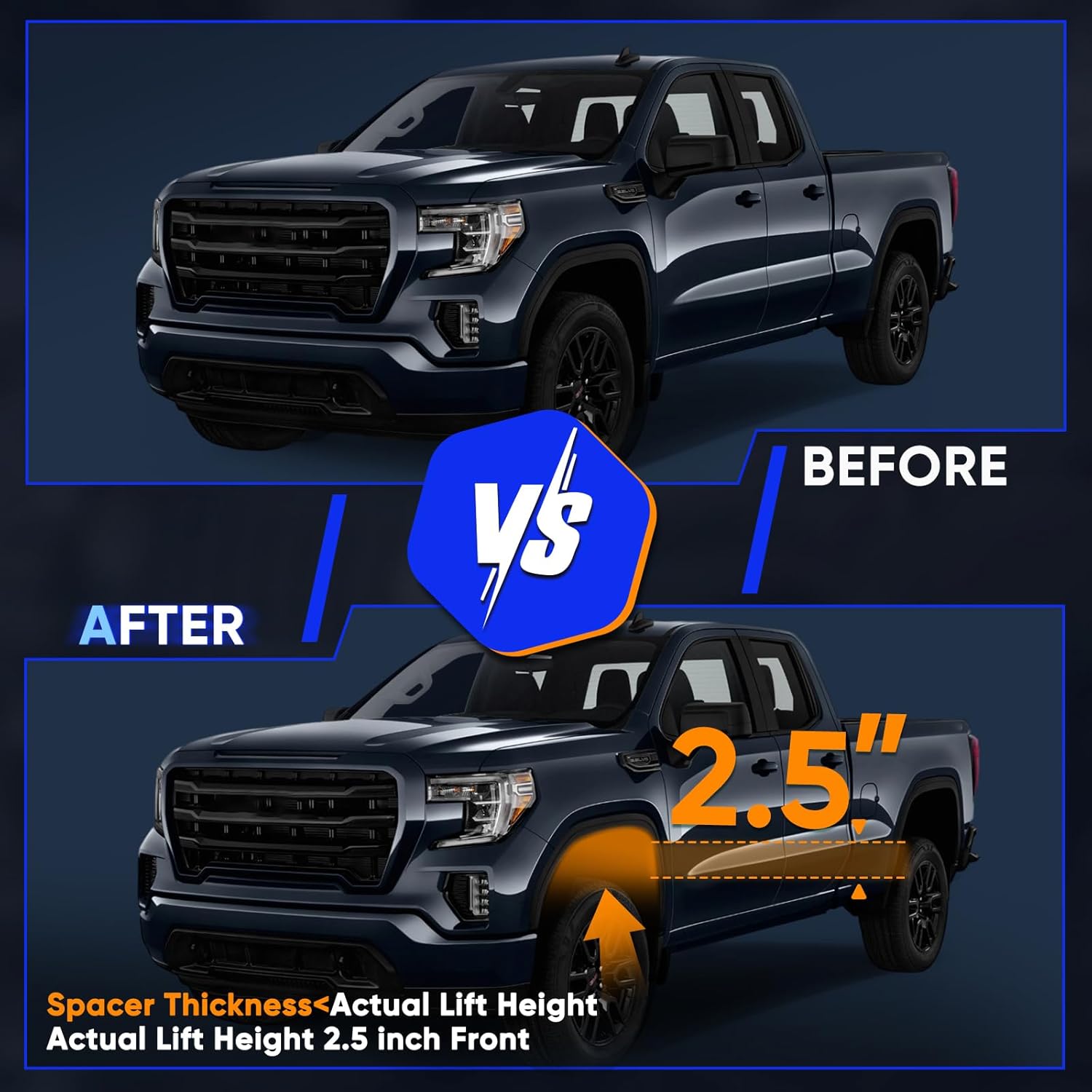 ECCPP Leveling Lift Kit Strut Spacers Struts Shock Absorbers Assembly for Nissan Frontier Leveling Lift Kit Raise Your Vehicle 2.5 inches Front Compatible for Nissan Frontier 2.4L 2006-2015