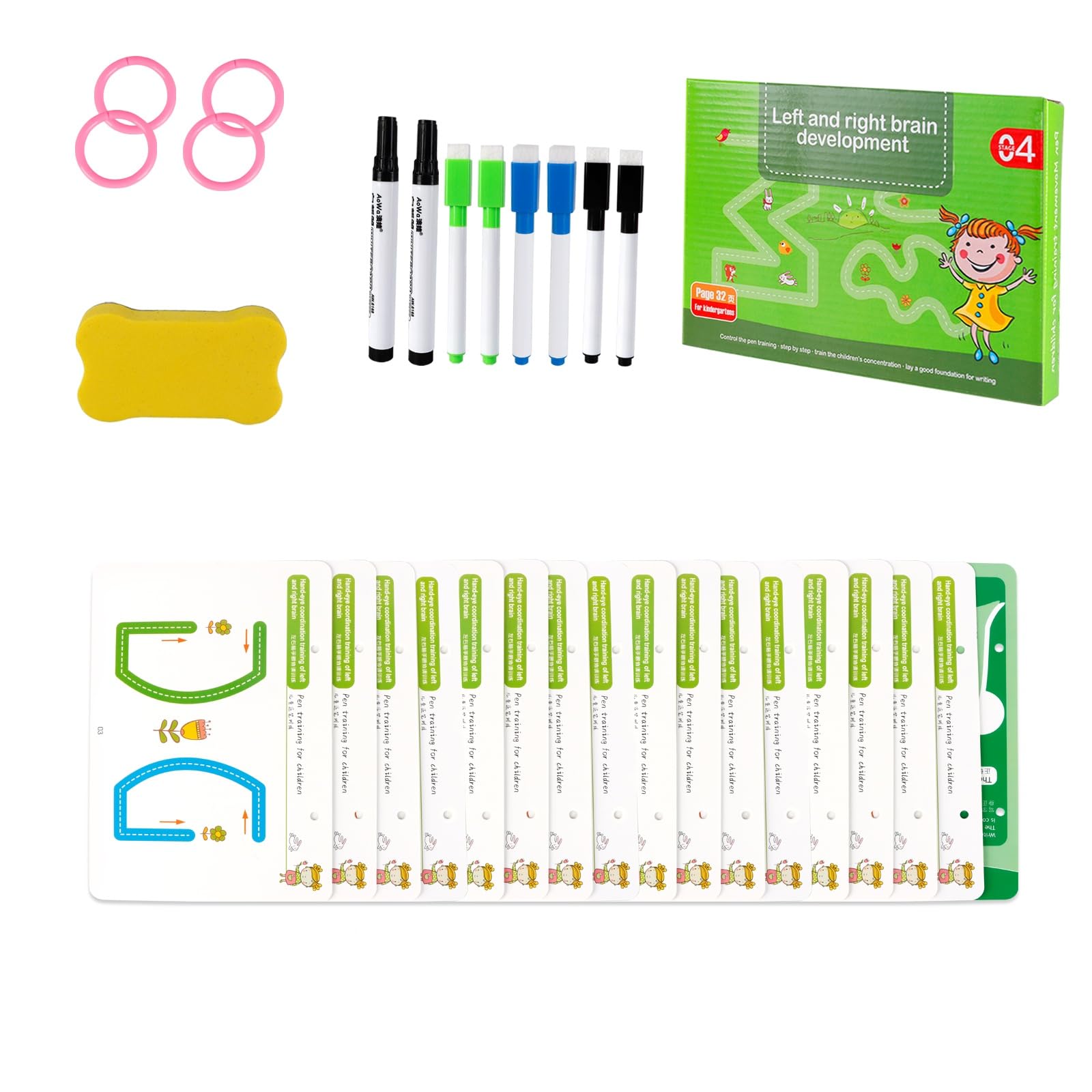 Scribble Smart Workbook - Reusable Workbooks for Kids, Little Curious Mind Scribble Smart Reusable Workbook, Workbook Handwriting Practice Tracing