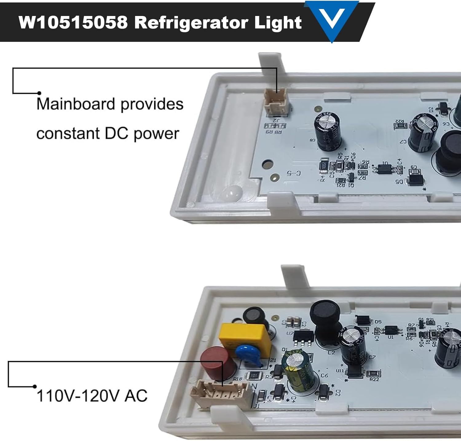 Upgraded W10515058 LED Light SET Compatible for Whirlpool Kenmore Maytag Refrigerators Replaces 3021142, AP6022534, PS11755867, WPW10515058, W10522611, W10465957