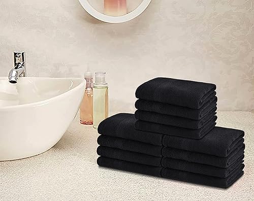 Miniatura 5 de GLAMBURG Juego de toallas ultrasuaves de 12 piezas de 13 x 13 pulgadas, 100% algodón hilado en anillo, toallas faciales duraderas y altamente