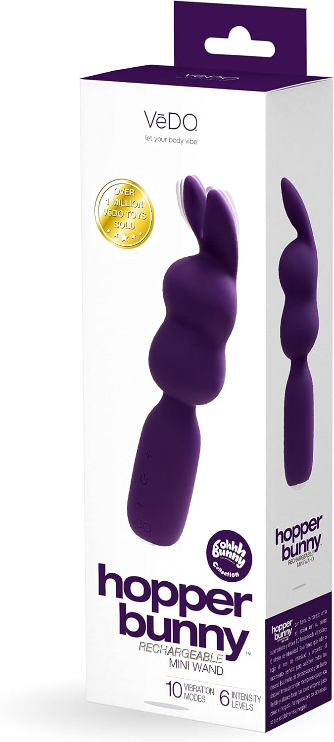 VeDO Hopper Bunny Vibrator, Clitoral Vibrating Massage Wand, Rechargeable 10 Function Bullet, Ultra Powerful Waterproof Adult Sex Toy Vibe (Purple)