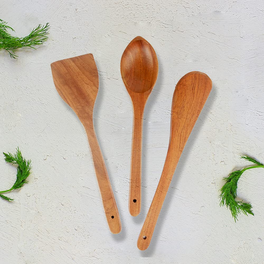 Borosil Organic Neem Wood Cooking Spoons, 100% Organic, for Cooking & Serving, Set of 3 (B0BQWVXGCP) Amazon Price History, Amazon Price Tracker