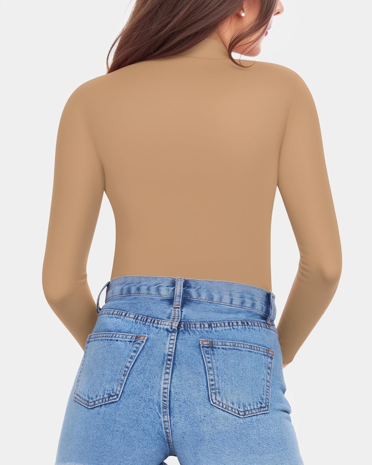 MANGOPOP Women's Mock Turtle Neck Fleece Lined Long Sleeve Thermal Underwear T Shirt Tops Tee - Image 4