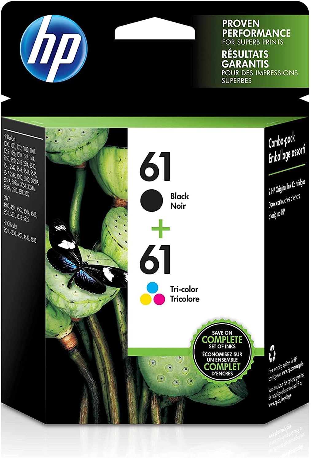 Super Deal Product HP 61 | 2 Ink Cartridges | Black, Tri-color | CH561WN, CH562WN