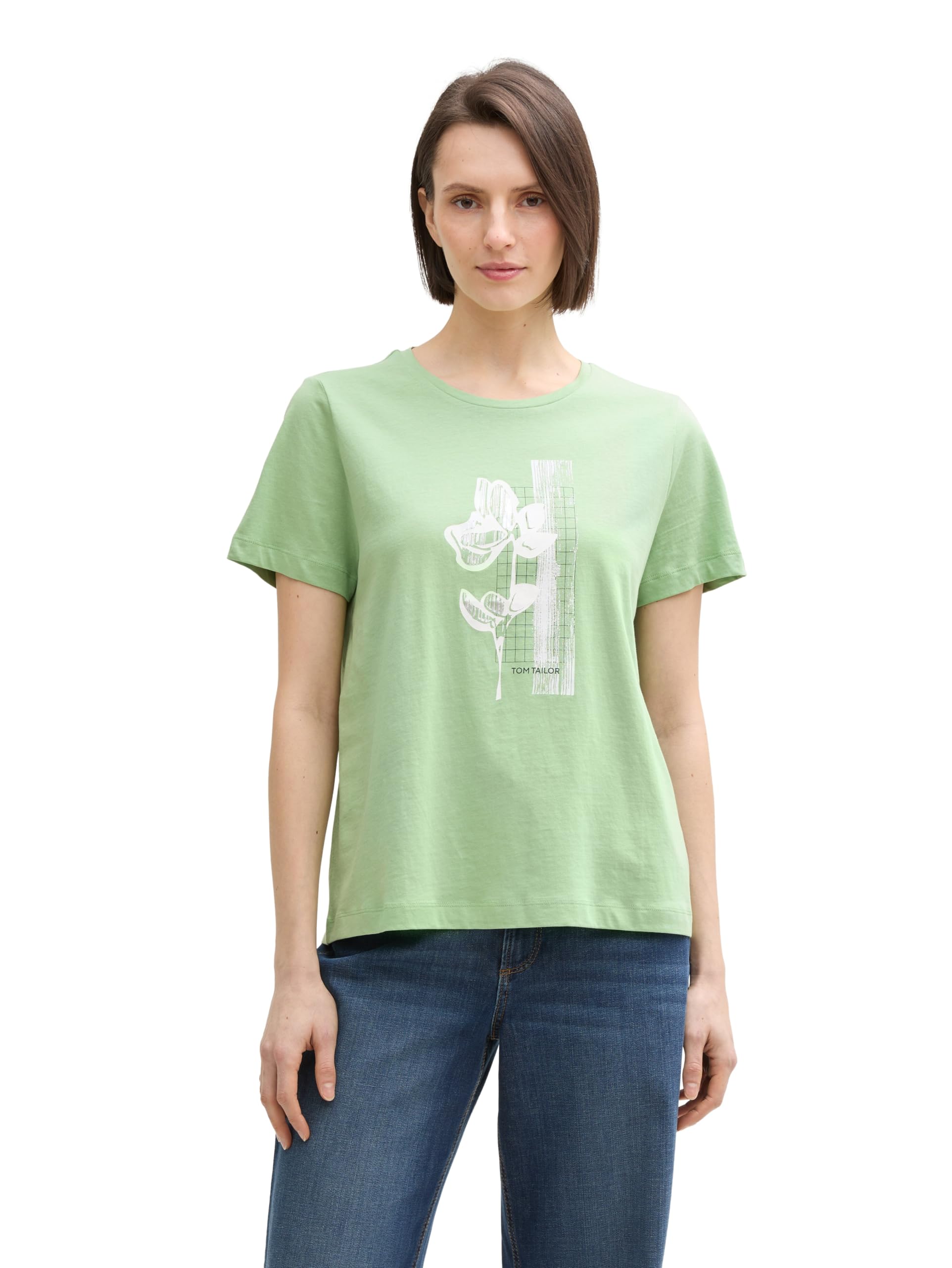TOM TAILOR Damen Basic T-Shirt mit Print
