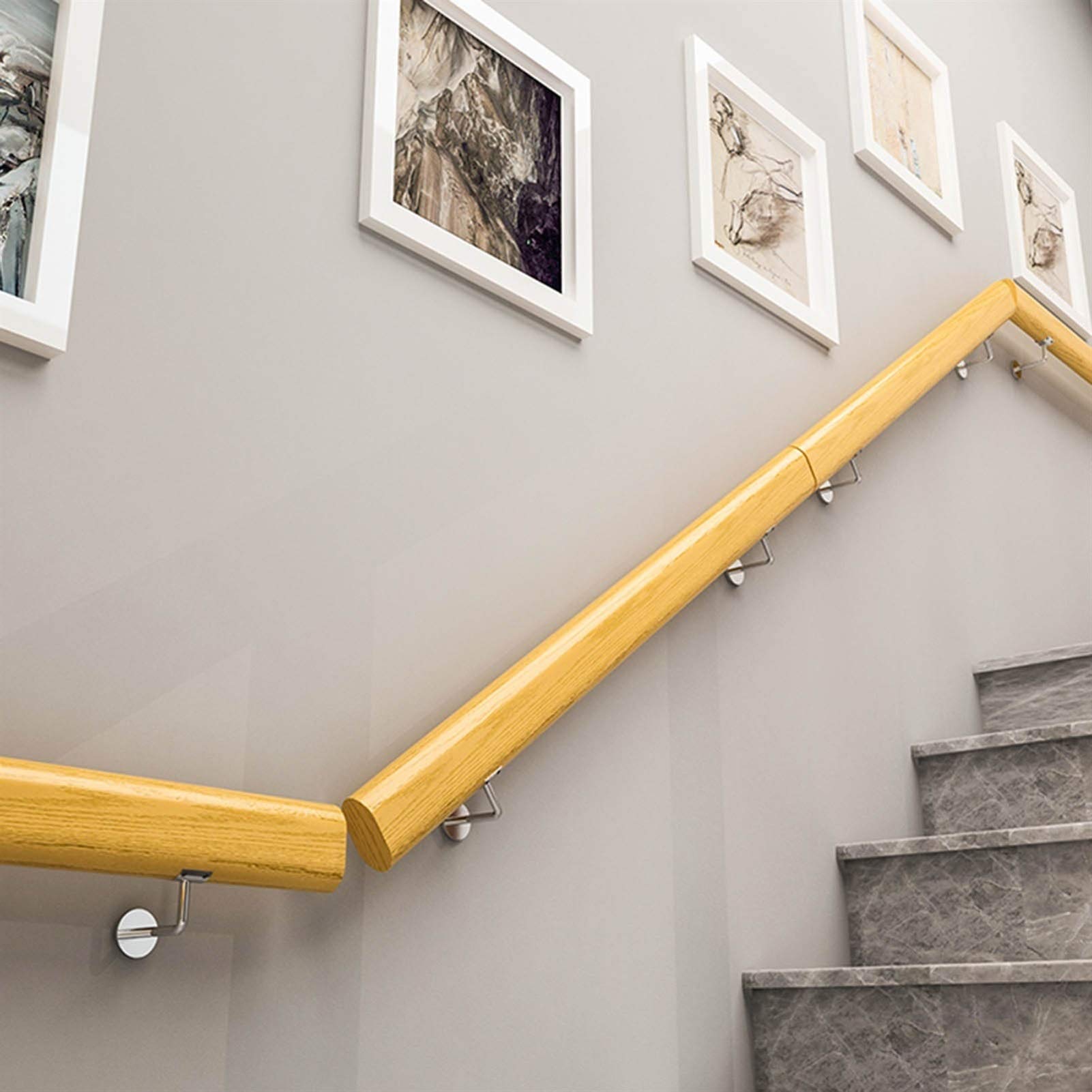 GLDYTVF Non-Slip Wood Handrails for Indoor Stairs, Barrier-Free Step Grab Bar for Seniors, Wall Mounted Home Garden Corridor Lofts Decking Railings (Size : 0.8m(2.5ft))