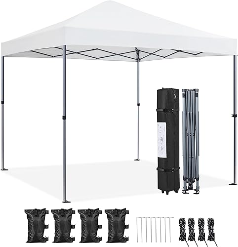 Vista 18 de Yaheetech Tienda de campaña desplegable de 10 x 10 pies para 1 persona, tienda de campaña comercial portátil instantánea, kiosco al aire libre con 1