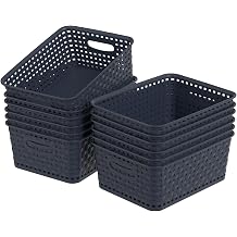 Sadstory Plastic Weave Storage Baskets, Organizer Shelf Basket, 12 Packs