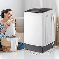 Vista 2 de Lavadora completamente automática, lavadora portátil de carga superior de 17.6 libras con bomba de drenaje, 10 programas de lavado, 8 agua lavadora