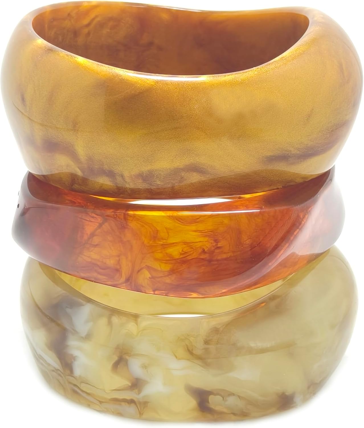 Acrylic Bangle Bracelets for Women, Chunky Colorful Wide Resin Bracelets Set Geometric Fashions Statement Stackable Bracelet Jewelry