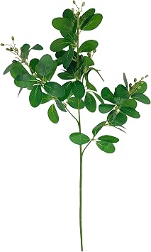 27Artificial Greenery Ficus Stems,6 Pcs Decorative Tree Branches for Vases,Faux Plant Stems Faux Branches with Leaves Faux Greenery Stems 6, 27 inches