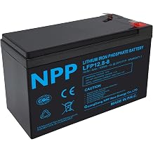 NPP 12.8V 8Ah LiFePO4 Deep Cycle Battery, Lithium Iron Phosphate Battery, 2000+ Cycles Rechargeable, Built-in 10A BMS Batteries Perfect for Ups Backup, RV, Solar, Marine, Fish Finder, Off-Grid