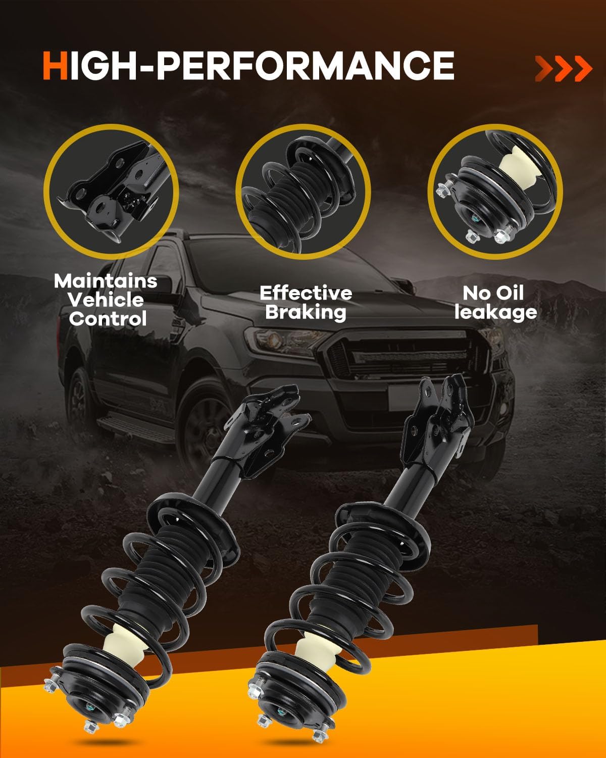 Spring Strut Assembly,OCPTY Complete Struts Shocks Fits 2006 2007 2008 2009 2010 2011 for Honda Civic 172285 172284 Replace Strut
