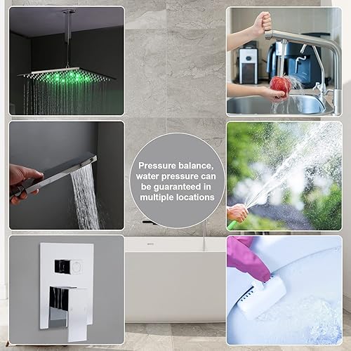 Miniatura 5 de Válvula de desviación de ducha de salida de latón macizo de 3 vías Mezclador de control de flujo Mezclador Válvula de ducha áspera Moderna oculta