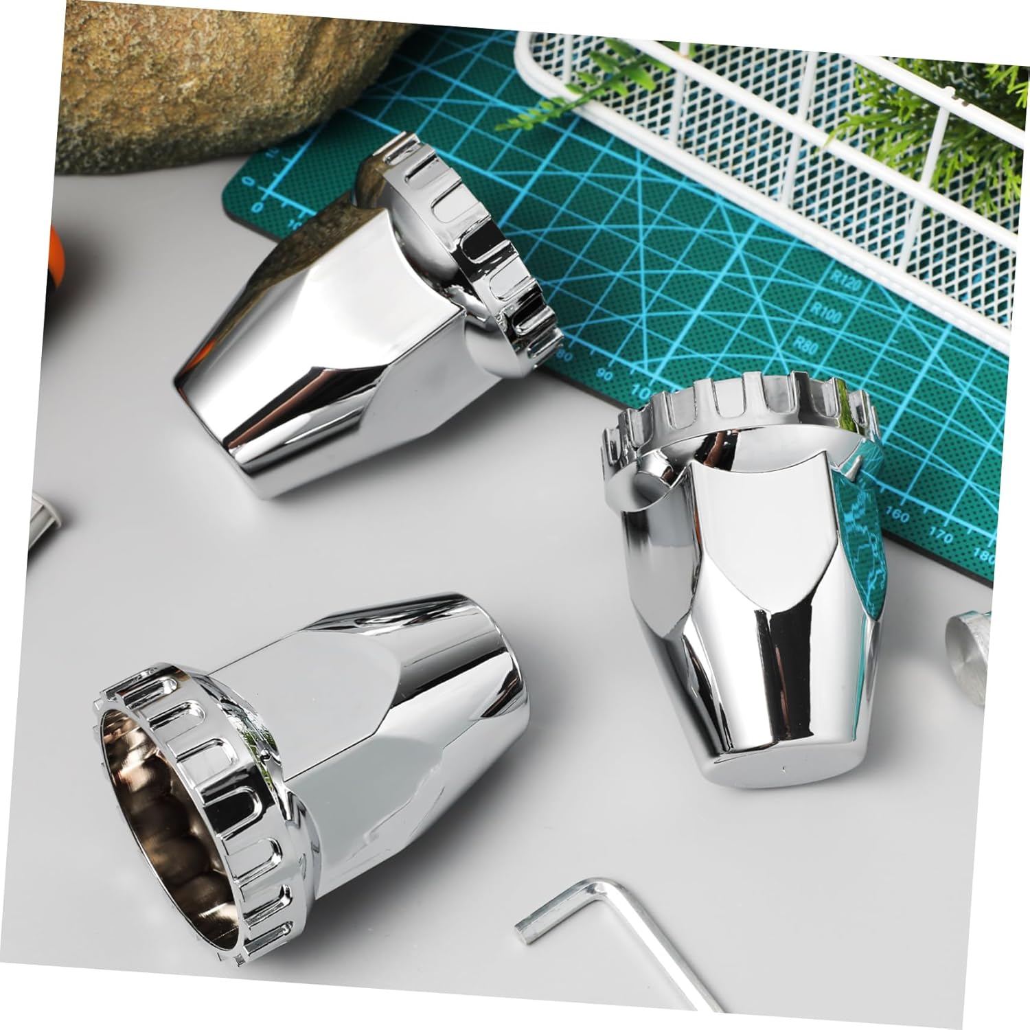 20pcs Truck Lug Nut Covers Semi Truck Lug Nut Protectors Chrome Cover for Car Trailer Semi