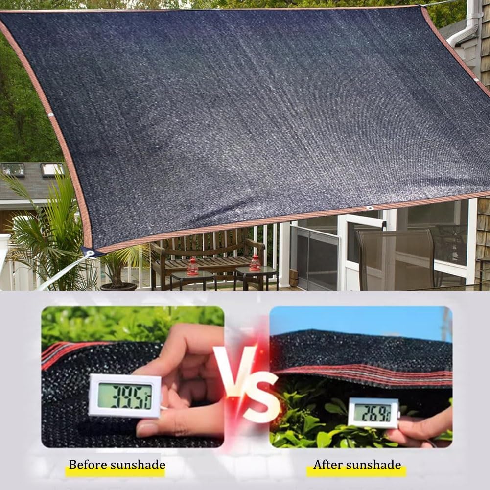 Ogrodowe patio tkanina przeciwsłoneczna 90% blokada UV siatka plandeka dla hodowli i roślin - 1 x 5 m, 2 x 7 m, 3 x 4,9 m, 4 x 10 m, 5 x 11 m, osłona zewnętrzna