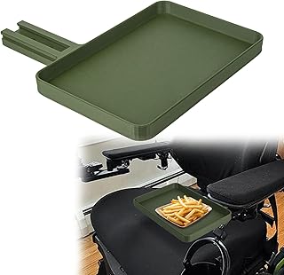 Wheelchair Tray for Permobil,Wheelchair Tray Table Removable Adult,Compatible with F5 F3 Models for Standard Rail Armrests 8.46 x 5.71 Inch Surface to Hold Items
