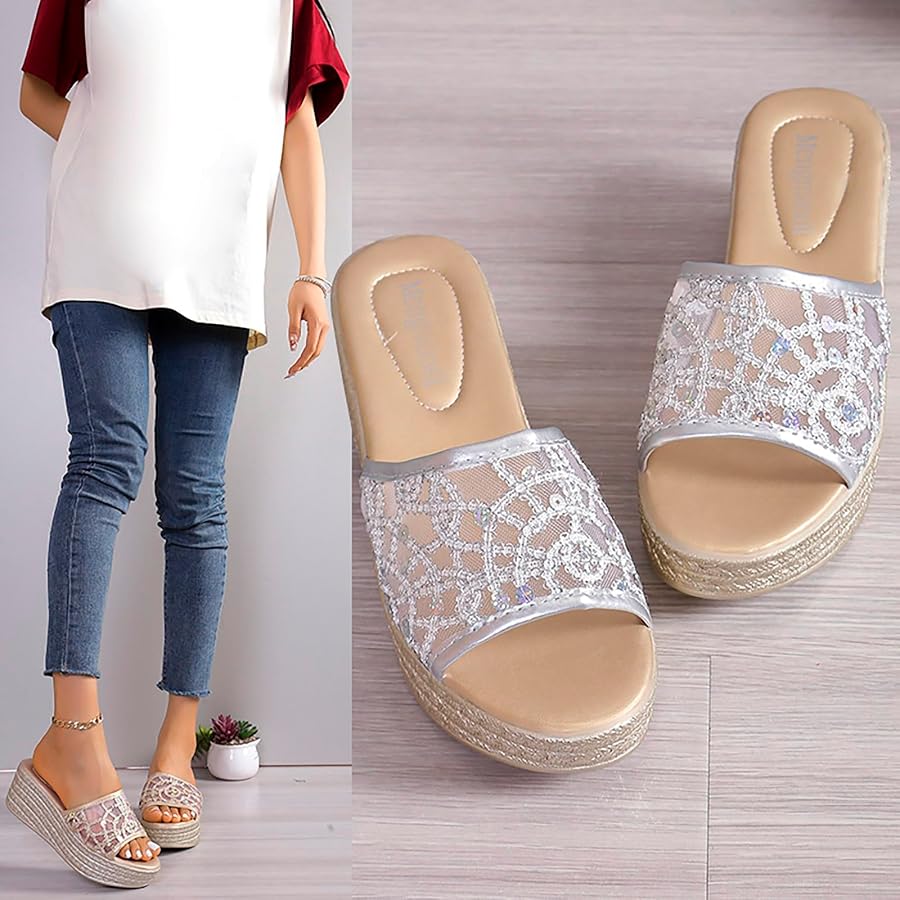 Allbestop Chaussures Femme Compensées, Chausson Orthopedique Femme Sandales Compensées Sandales Femmes Été Chaussures Confort Chic Talon Mule Confortable(Argent,37 Allbestop Chaussures Femme Compensées, Chausson Orthopedique Femme Sandales Compensées Sandales Femmes Été Chaussures Confort Chic Talon Mule Confortable(Argent,37