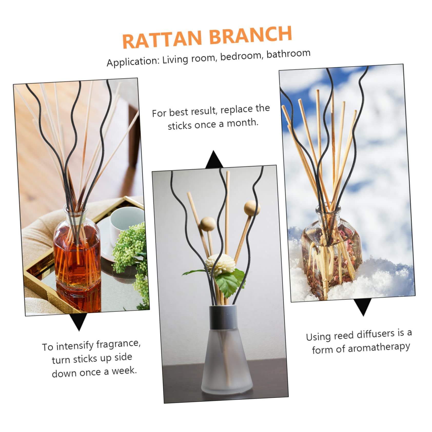 MAGICLULU 120stücke Rattan Diffuser Sticks Für Ätherische Öle Schwarze Duftstäbchen Für Zuhause Büro Und Spa Für Duftöle Leicht Zu Ersetzen Verwenden