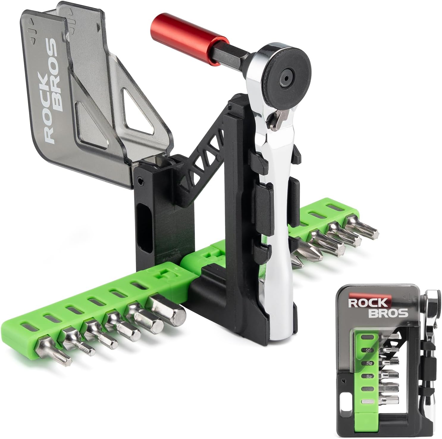 ROCKBROS Bike Tool Kit, Mini Bike Multitool, 12-in-1 Portable Bike Repair Kit, Durable Mini Ratchet Set, Maintenance Accessories for Ebike Road Mountain Bike Travel & Home (1)