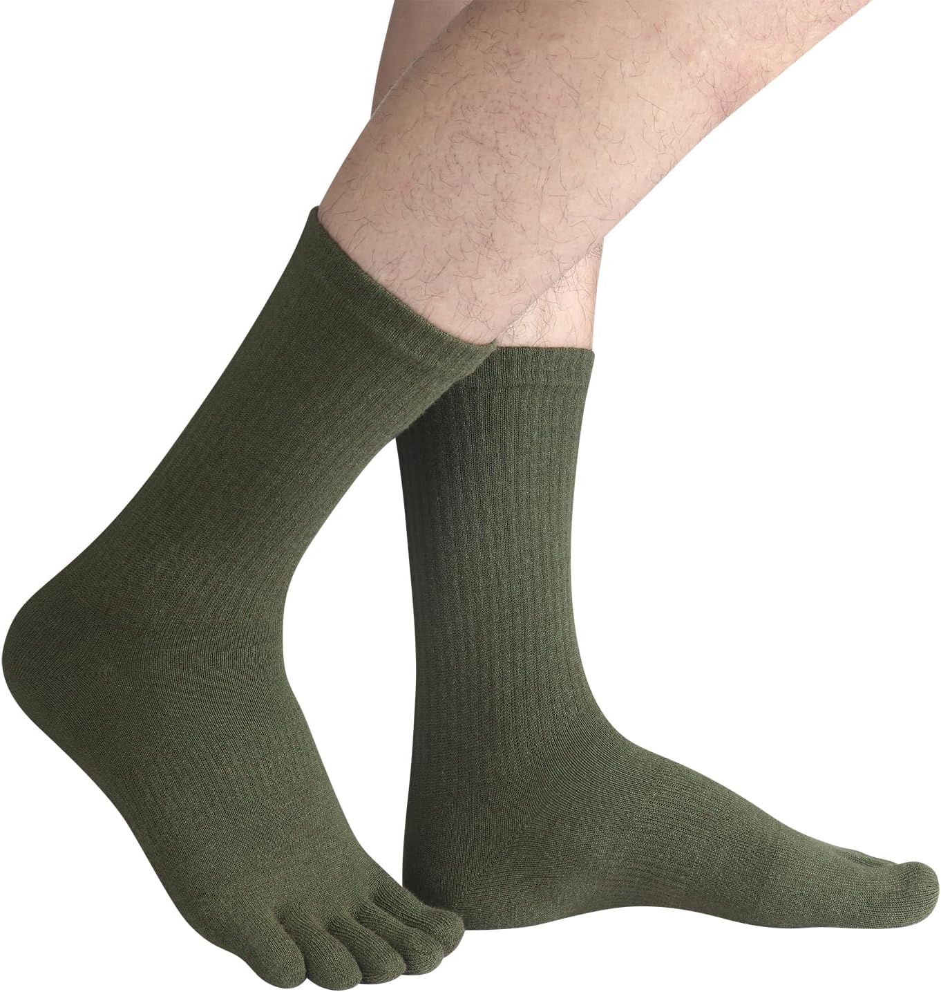 HABITER Merino Wool Hiking Toe Socks Warm Thermal Winter Cozy Moisture Wicking Crew Boot Socks for Men Women