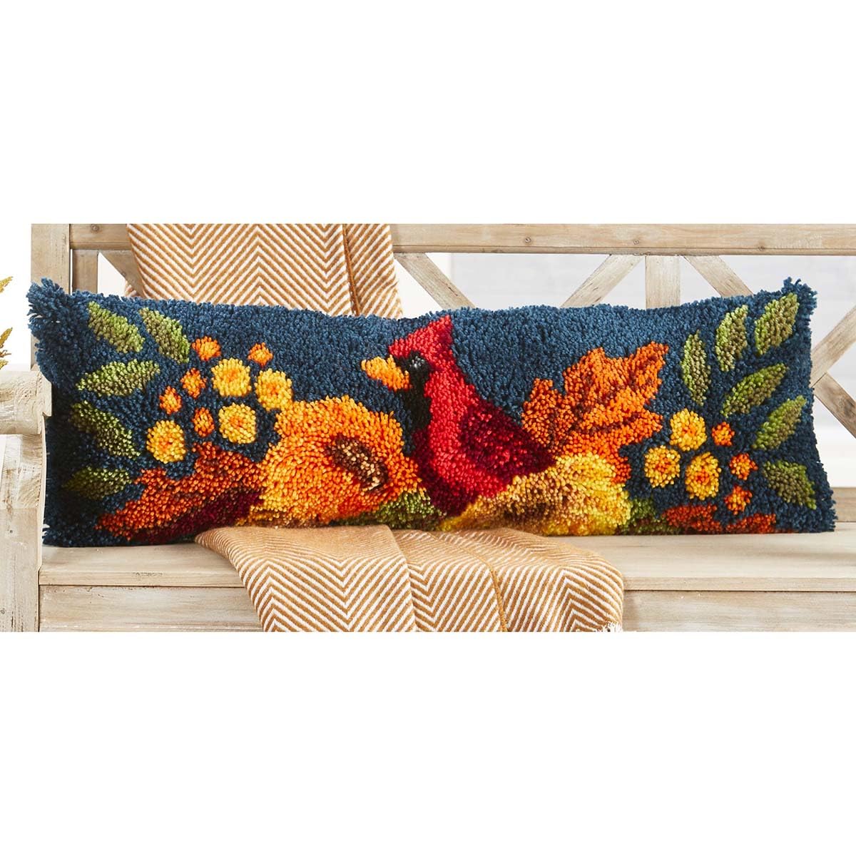 Herrschners Fall Splendor Bench Pillow Latch Hook Kit