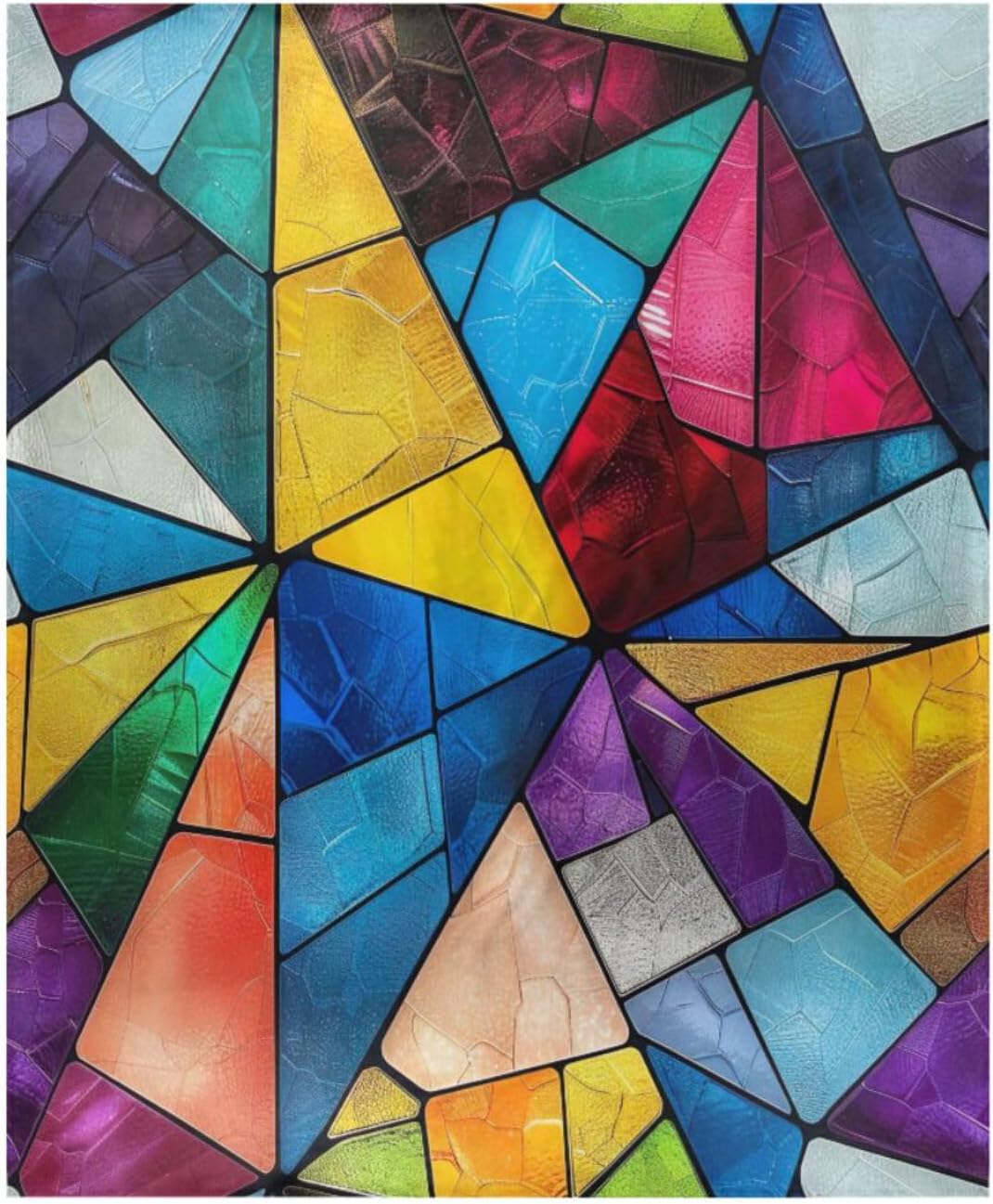 Blueangle Stained Glass Throw Blanket Super Soft & Warm, 50x60 Inches Lightweight All Season Cozy Snuggle Blanket for Bed Sofa Couch, Easy Care