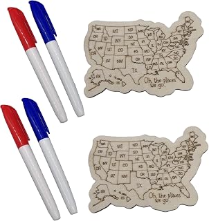2025 Personalized US Travel Map Fridge Magnet–Customizable Wooden United States Map Ornament, Ideal for Tracking Travel Memories, Marking Your Adventures