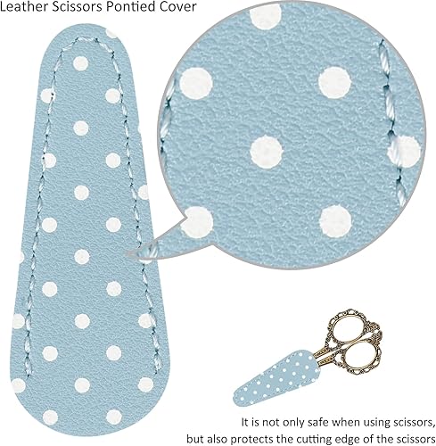 Miniatura 4 de BIHRTC Tijeras de costura pequeñas de 4.5 pulgadas con estuche de cuero, tijeras de acero inoxidable con punta afilada, tijeras vintage, tijeras de