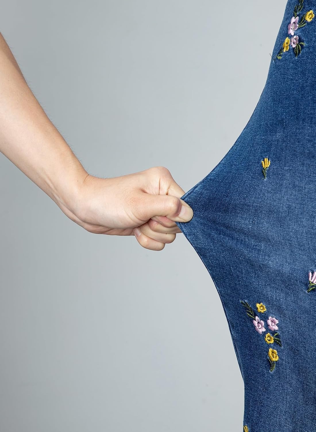 Sidefeel Women's Straight Leg Embroidered Jeans High Waisted Stretchy Wide Leg Denim Pants - Image 7