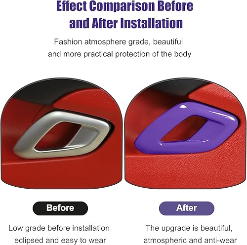 Miniatura 3 de Voodonala Para Dodge Challenger 2015-2023 - Cubierta interior de la manija de la puerta del auto, accesorios para Dodge Challenger 2015-2023