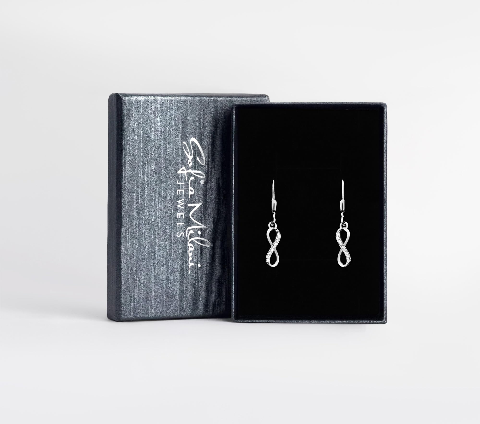 SOFIA MILANI - Damen Ohrringe 925 Silber - mit Zirkonia Steinen - Unendlichkeit Ohrhänger - 20472
